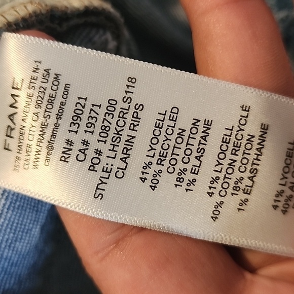 Frame Le High Skinny Cropped Jeans in Clarin Rips High Rise Size 26 - Picture 12 of 12